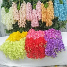 Decorative Flowers Artificial Plants Lengthened Bean Curd Branch Light Blue Goldfish Grass Home Garden Decorate