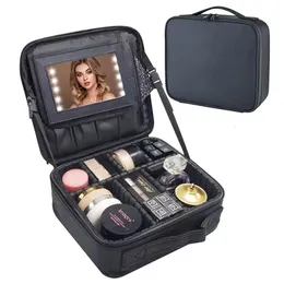 Kosmetiska väskor fall kvinnlig makeup case professional box estuche para maquillaje bärbara kvinnors kosmetiska väska för resesmakeup arrangör väska 231118