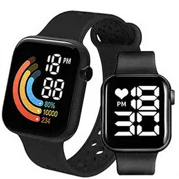 Xiaomi için yeni akıllı saat erkekleri kadınlar akıllı saat led saat su geçirmez kablosuz şarj silikon dijital spor izleme d18