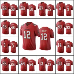 Football Jersey Tampa''Bay''Buccaneers''12 Tom Brady 45 Devin White 14 Chris Godwin''NFL''Women Youth Custom Red Vapor Limited Jersey