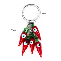 Red Chilli keychain Bead Tassel Evil Eye keychain For Woman Man Jewelry Car Key Chain EY5267 Fashion JewelryKey Chains key accessories red key chains evil eye