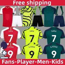23/24 G.JESUS ​​Player Player نسخة Mens Kids Football Kits يضع Arsen Home بعيدًا عن قمصان كرة القدم الثالثة بعيدًا عن قمصان كرة القدم