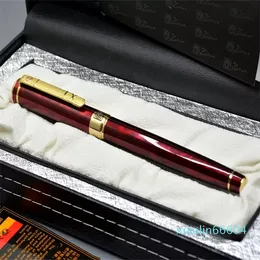 Luxury Picasso Brand Wine Red e Black Classic Fountain Pen com Golden Relief Cap 22k Nib Writing Office Supplies