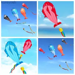 Drake tillbehör gratis frakt Stor mjuk drak Dolphin Kite Nylon Kite Line Animerade drakar Uppblåsbara mjuka drakar målar drakar fjäril Wingsl231118