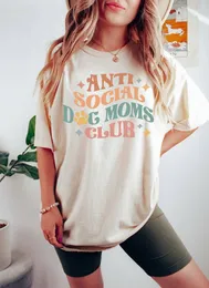 여자 Tshirt 편안한 색상 티 개 엄마 자랑스러운 강아지 엄마 어머니의 날 선물 100%면 짧은 소매 탑 티 오 목 230418