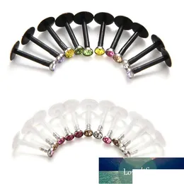 Navel Bell Button Rings Navel Bell Button Rings 10Pcs/Bag Clear Bioflex Cz Crystal Labret Lip Ring Set Ear Helix Tragus Cartilage Ea Dhh43