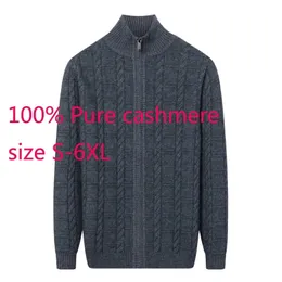 Men's Sweaters Arrival Thickened 100%Pure Cashmere Cardigan Men Oversized Winter Turtleneck Casual Computer Knitted Sweater plus size S-6XL 231118