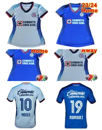 23 24 Cruz Azul 축구 유니폼 CDSYC 멕시코 리그 Pineda Romo Alvarado Rodriguez 2023 2024 홈 어웨이 세 번째 축구 셔츠 Liga MX Camisetas de Futbol 여자 키트