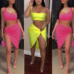 Zweiteiliges Kleid Frauen Crop Top Kurzen Rock Bodycon Abend Party Zwei Stück Set Sommer Strand Clubwear Kleid Vestidos 230417