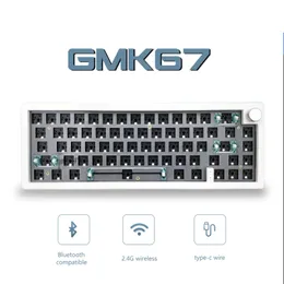 Клавиатуры GMK67 65 GASKET Bluetooth 2 4G Беспроводная смазочная индивидуальная механическая клавиатура RGB Backlit 231117