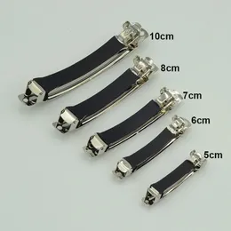 Headwear Hair Accessories 20PCS 5cm 6cm 7cm 8cm 10cm Silver Metal French Barrettes With Rubber Tubes Plain Snap Hair Clips Automatic Hairpins for DIY 231118