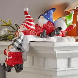 装飾的なオブジェクトの置物1pcクリスマスノーム老人顔のない人形樹脂の飾り手持ちの商品ナニーデスクトップデコレーションホーム装飾231117