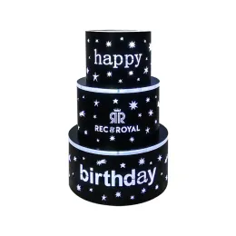 عيد ميلاد سعيد بعيد ميلاد سعيد 3 طبقات LED Cake Bottle Producter OEM Custom Logo Champagne Glorifier Neon Sign