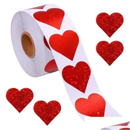 Adesivi adesivi Commercio all'ingrosso 1 / 1.5 pollici adesivi adesivi a forma di cuore rosso San Valentino etichette per imballaggi di carta sacchetto di caramelle regalo B Dhq0G