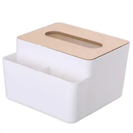 Коробки для салфеток Салфетки Модельерская коробка для салфеток Деревянная туалетная бумага из цельного дерева Держатель для салфеток Простой стильный домашний автомобиль Dispen Dhtlf