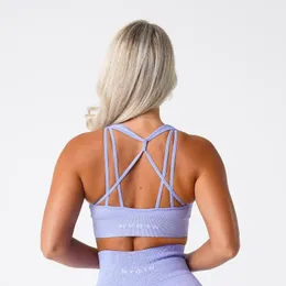 Yoga Kıyafeti NVGTN Galaxy Nervürlü Dikişsiz Sutyen Kadın Spor Sütyen Tereyağı Yumuşak Spor Yelek egzersiz üstleri Spor nefes alan iç çamaşırı Iç Çamaşırı