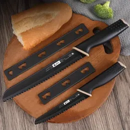 2st/Ställ in brödkniven rostfritt stål serrerat kniv hushålls specialkniv för att klippa bröd toast såg knivsmörgås bakningsverktyg