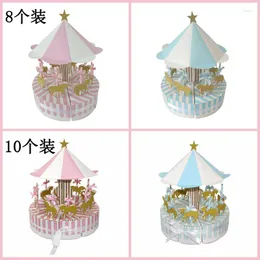 Present Wrap European Wedding Cake Box Creative Candy Packaging Fairy Tale Beautiful Carousel Pastry Birthday Party Supplies