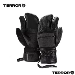 Skihandschuhe Herren Terror Competitor Leder Palm Snowboard sind verdickt wasserdicht drei Finger Radfahren 231114 Drop Lieferung Sport Otmso