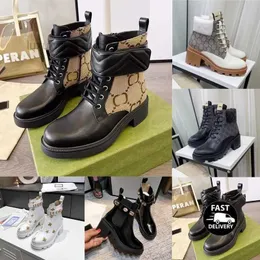 Luxurys Designer Brand Women Boots Ankle Boots Star Shoes Platform Chunky Martin Boot Buckle schoen Diamant Leather Outdoor Winter Fashion Anti Slip Wear Resistant