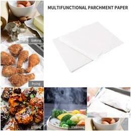 Baking Pastry Tools 500Pcs/Lot 8 Size White Paper Rectangar Doublesided Barbecue Tray Oilproof Oilabsorbing Papers Wholesale Lx418 Dhh9G