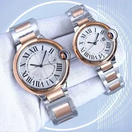 Designer-Luxusuhr für Herren und Damen, 36 mm, 40 mm, beiges Zifferblatt, heller und eleganter blauer Ballon, 904L-Stahl, Roségold und Silber, Uhrenpaar, Armbanduhr, Montre mit Box