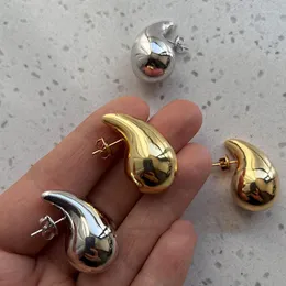 Brincos grandes em gota d'água de aço inoxidável para mulheres minimalistas simples joias à prova d'água leves