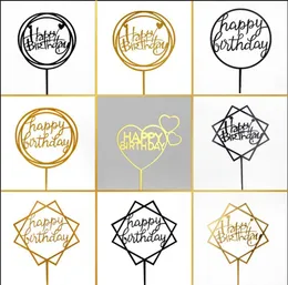 Altre forniture per feste festive 10 pezzi Multi stile acrilico Scrittura a mano Buon compleanno Cake Topper Decorazione dessert per Lovely3588930