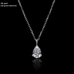 Luster Arat Solid White Gold Set 0,52ct def VVS-VS Pear Shape Tear Drop Lab Grown Diamond Necklace For Lady