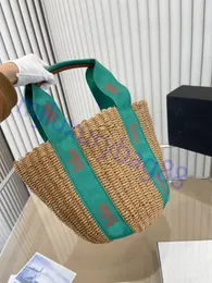 Women's Designer Handbag Shopping Bag High Quality Nylon Beach Bag Shoulder Bag Luxury Bag Straw Woven Cabbage Basket