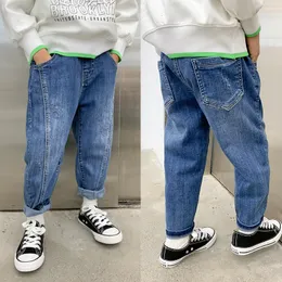 Jeans DIIMUU 5-11 Years Kids Jeans Clothes Boys Jeans Children Denim Trousers Clothing Autumn Kids Pants Baby Boys Solid Long Trousers 230418