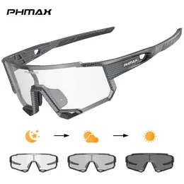 Наружные очки Phmax Поляризованные велосипедные очки UV400 Pochromic Sunglasses Road Bike Sports Mountain Bicycle Goggles 230418