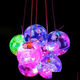 Andra evenemangsfestleveranser Lanyard Luminous Elastic Ball Wholesale 55mm 65mm Transparent Flash Crystal LED Lights Childrens Toys F DHV97