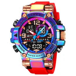 Zegarek zegarek zegarek dla mężczyzn wysokiej jakości cyfrowej analogii podwójny ruch 5ATM Waterproof Watches Fashion Sports Watch 8025 231118