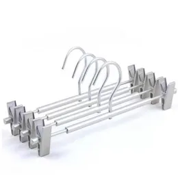 High Grade Strong Aluminum Pants Skirt Bottom Hanger with Clips, Heavy Duty Silver Metal Dress Hangers