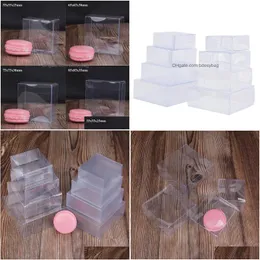Geschenkpapier-PVC-Kasten klar gefrostet Craft Display kleine Schmuckverpackung Halter transparenter Kunststoff Lx3578 Drop Delivery Home Gar Dh7Oj