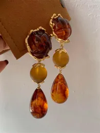 Dangle Earrings Resin Resin Amber Design Elegant Women Long Court Vintage