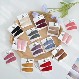 إكسسوارات شعر أغطية الرأس 120pcs 2.4 "Basic Snap Baby Hair Drop Clips Cashmere Hair Clamp Pins Hairpins Cotton BB Barrettes Girls Adechley Kid Snaps Clip 231118