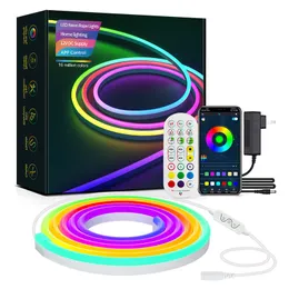 LED Neon Lights 10ft RGBIC Smart Wi -Fi Bluetooth Neon Light Light Elastyczne DIY Kształt Podświetlenie