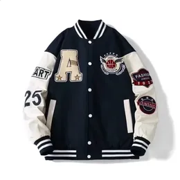 Mens Jackets Jacket Coats Unisex Bone Baseball Patch Work Leather Academy Harajuku Womens University Street Clothing Jump Bomber Hip Letter 231118