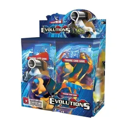 ألعاب البطاقات 324 PCS Cards TCG XY Evolutions Booster Display Box 36 Packs Game Kids Collection Toys Paper 324H Drop Deliver