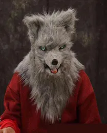 Halloween lobo cão festa máscara simulação pele cabelo longo animal engraçado natal cosplay festa raposa leão máscara pode ser reutilizado t2207272033881