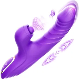 Female Sex toy Thrust Dildo - Sex toy Thrust Rabbit Vibrator with 10 vibrations 7 thrust modes with licks, G-spot clitoris vibrator for adult toys,sex toys