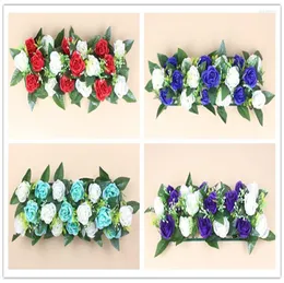 Decorative Flowers High Quality 50 19cm Rose Flower Row Wedding Wall And Silk Artificial Background El Decor Supplies