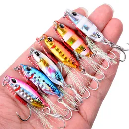 7st Metal Cast Jig Spoon 10/15/20/25/30/40G Gjutning Jigging Fish Sea Bass Fiske Lure Artificial Bait Tackle Fishing Fishing Lures Fishing Spoons Metal Lure Lure