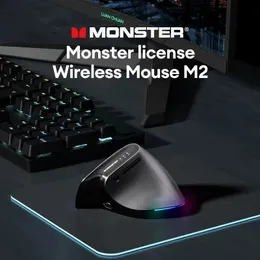 Myse Monster M2 2 4 GHz bezprzewodowy pionowe mysie komputer Bluetooth Gaming Laptop Akcesoria dla systemu Windows z odbiornikiem USB 231117