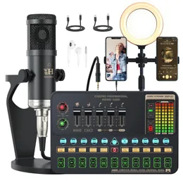 Mikrofony Upgrade Professional Audio V10XPRO Zestaw karty dźwiękowej Pro BM800 MIC Studio Mikrofon kondensatorowy do transmisji na żywo 231117