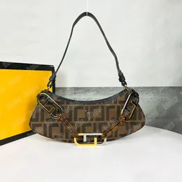 Mulher de luxo meia lua saco designer corrente de vidro decoração letras bolsa clássico multifuncional bolsa de mão das mulheres retro mensageiro sacos