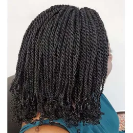 黒人女性のための合成ウィッグボックス編組耐火かぎ針編みアフリカの編組髪短い変態ツイスト230417