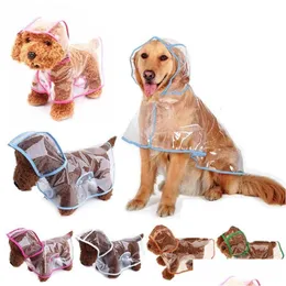 Autres équipements de protection Transparent Pet Raincoat Veste Vêtements de chien Manteau imperméable réglable pour petits chiens moyens Drop Deliver DHB8S